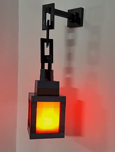 Porte-bougie carré en <span class=keywords><strong>plastique</strong></span> à LED et lampe à vent - Décoration de table et murale style Pixel avec fonction de changement de couleur à distance - Product Image 2