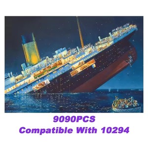 Blocchi da Costruzione del <span class=keywords><strong>Titanic</strong></span>, Giocattoli, Regali di Natale, Modello da Assemblare, Set di Costruzioni 10294 99023 9090 Pezzi, <span class=keywords><strong>1</strong></span>,35m - Product Image 2