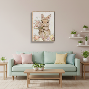 <span class=keywords><strong>TOPART</strong></span> Impression aquarelle Lapin de Pâques et œuf, nature morte, sur toile polyester MDF 40x50cm, impression numérique, art mural de haute qualité pour la maison - Product Image 2