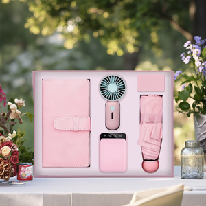 Ready to Ship Gift Set With Notebook Umbrella Fan Station Luxury Business Gift Set From Guangdong