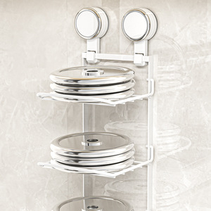 Suction Cup Vegetable Preparation Rack Three Layer Wall Mounted Storage Tray Multifunctional Kitchen Organizer - Product Image 4