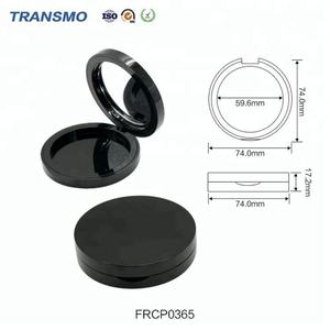 Luxury Blush Packaging Black Custom Round Pressed Powder Container Magnetic Compact Powder Case With <b>Mirror</b> - Product Image 2