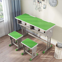 Table de classe en métal durable avec ensemble chaise de bureau réglable – Fournisseur d'équipements de mobilier scolaire – Poste de travail pour enfants