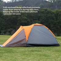 Tente de camping familiale d'extérieur avec auvent pratique, résistante à la pluie, accessoire idéal pour les rassemblements de groupe