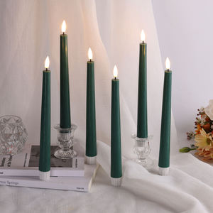 Bougie conique à <span class=keywords><strong>LED</strong></span> alimentée par batterie de Mermei <span class=keywords><strong>avec</strong></span> <span class=keywords><strong>télécommande</strong></span>, <span class=keywords><strong>cire</strong></span> de paraffine faite à la main pour les fêtes - Product Image 1