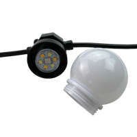 Ampoule à pixels adressables 3D de 50 mm, globe laiteux, DC12V/24V, 30 pixels/chaîne, IP68, RGB, RGBW, couleur pleine, RGB/RGBW/RGBCCT, fil 3 cœurs 18AWG