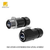 Connecteur Adaptateur Fibre Optique Étanche IP67 Mâle/Femelle EW-LP24-FIBER à Montage sur Panneau pour Télécommunications