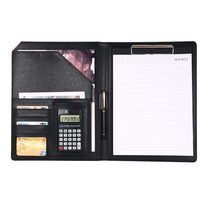 Portafolio de Cuero PU A4 con Clip, Carpeta con Logotipo Personalizado, Organizador de Documentos de Negocios