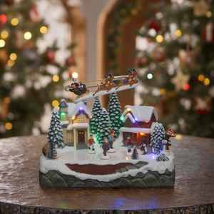 OEM/ODM Aldeas Navideñas Tradicionales Hechas a Mano con Luces LED, Figuras de Patinadores en Movimiento, Música y 8 Canciones Navideñas para Niños - Product Image 5