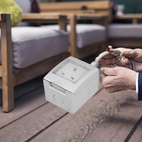 Prise murale IP55 BS étanche en cuivre ABS avec interrupteur 13A 250V Royaume-Uni Nouvelle conception à encliquetage Non-mise à la terre Usage résidentiel