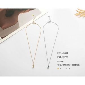 Collana con Ciondolo a Forma di Lettera J in Diamanti, Acciaio Inossidabile 6 6 Acero - Product Image 3