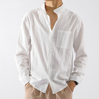 Chemise décontractée à manches longues en coton de haute qualité pour homme, respirante et écologique, brodée, coupe ample pour le printemps