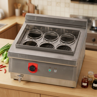 Cuisinière à nouilles électrique professionnelle RKMF-T600 en acier inoxydable à six bacs pour usage commercial