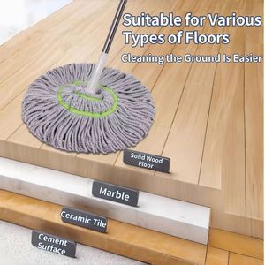 Magic Absorbent Dry and Wet Twist Round Mops Rotating Self-twisting Microfiber Mop Cleaning for Home Floor Clean - Product Image 4