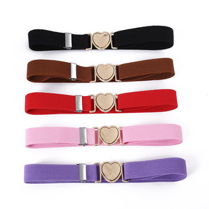 REWIN 1.5 "25MM Stripe Ceinture élastique tissée Ceintures élastiques pour enfants avec boucle en forme de cœur doré - Product Image 2