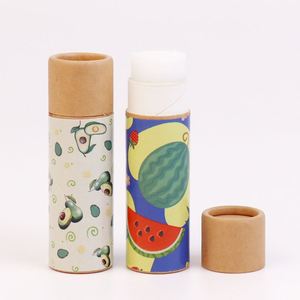 Custom Logo Eco Lip Balm Brown Kraft Solid <b>Perfume</b> Push up Paper Tubes Chapstick Lip Balm - Product Image 2