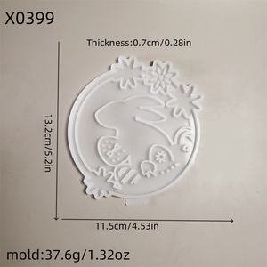 Moules de coulée en résine faits à la main pour bricolage Ins Style ornements décoratifs couronne de fleurs en Silicone pour lapin pendentif moule X0399 gâteau à - Product Image 4