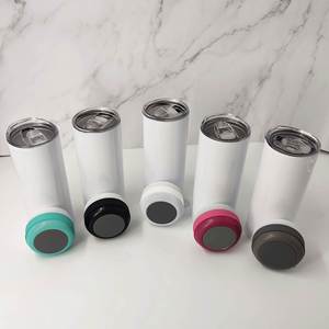 Gobelet isotherme en acier inoxydable pour sublimation, avec haut-parleur Bluetooth intégré, 20 oz, modèle droit, vierge, pour vente en gros - Product Image 3