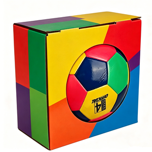 Scatola Personalizzata in Cartone Ondulato per Palloni da Calcio, Confezione Regalo Pieghevole con Finestra Rotonda - Product Image 2