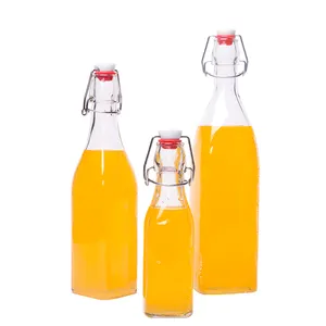 16oz Swing Top Glass Bottle with Clip Lid for Carbonated Drinks Second Fermentation Water