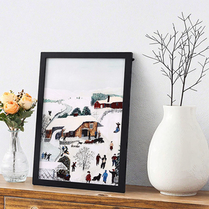 Cadre photo rectangulaire en bois massif fait main, multi-tailles, double usage (mur ou table), ornement décoratif pour la maison, support pour tableaux - Product Image 3