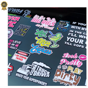 Pegatina de vinilo personalizada para ventana, pegatina impermeable con logotipo troquelado, calcomanías con letras, nuevo diseño de transferencia, parabrisas, parachoques, Coche