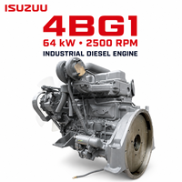 Moteur diesel industriel ISUZU 4BG1 64 kW, 4,3 L, 4 cylindres en ligne, prix usine, pour excavatrice, chargeuse, chariot élévateur