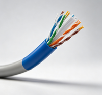 Câble réseau LAN Cat6 UTP FTP 4 paires 8 conducteurs en cuivre massif 1 Gbit/s Gigabit 305 m 1000 pi pour boîtier de tirage, commutateur, routeur, serveur, rack