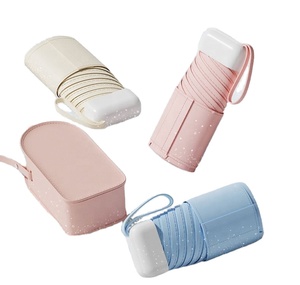Parapluie de poche mini pliable en six sections, haute qualité, anti-UV, avec sac de suspension, idéal pour adultes et cadeaux d'affaires - Product Image 3