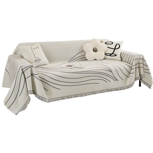 Housse de <span class=keywords><strong>canapé</strong></span> sectionnel unie lavable en gros pour <span class=keywords><strong>canapé</strong></span> 3 places, <span class=keywords><strong>protection</strong></span> universelle <span class=keywords><strong>anti</strong></span>-<span class=keywords><strong>chien</strong></span> avec pompons - Product Image 1