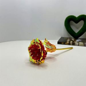 Elegant Gold <b>Foil</b> Rose with Golden Stem for Valentine's Day, Customized Artificial Flower for Wedding Decor - Product Image 1