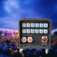 Boîtier de distribution d'alimentation portable industriel 12 voies avec prise CEE IP65, bouton d'arrêt d'urgence, triphasé 380V 125A, entrée 5 broches