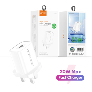 <span class=keywords><strong>VIDVIE</strong></span> <span class=keywords><strong>Cargador</strong></span> de un solo puerto <span class=keywords><strong>tipo</strong></span> <span class=keywords><strong>C</strong></span> Pequeño 20W Max UK <span class=keywords><strong>Cargador</strong></span> USB de carga rápida Adaptador de pared Compatible con múltiples dispositivos - Product Image 1