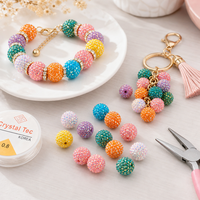 Perles en résine AB de 12 mm à 20 mm, couleur scintillante, perles acryliques pavées effet boule disco pour la fabrication de bijoux DIY, vente en gros