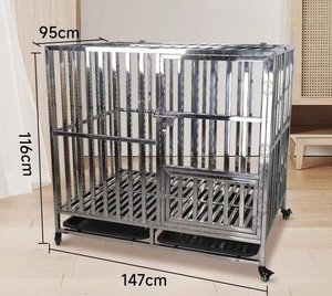 Jaula Plegable Moderna <span class=keywords><strong>de</strong></span> Acero Inoxidable para Mascotas con Bandeja <span class=keywords><strong>de</strong></span> Plástico para <span class=keywords><strong>Perros</strong></span>, Transpirable, para Hospitales Veterinarios Comerciales - Product Image 3