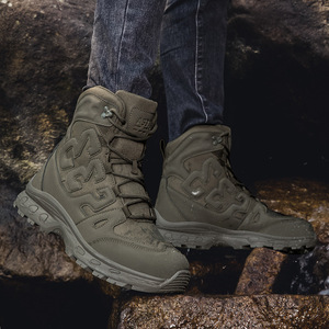 Scarponi da Trekking e Tattici da Uomo Taglie Grandi, Scarpe da Allenamento, Stivali Tattici e da Escursionismo per Uomo per Attività all'Aperto - Product Image 1