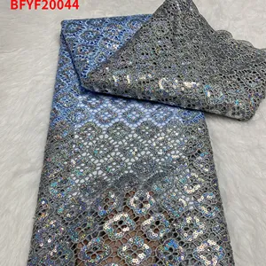 Усовершенствованная Светоотражающая квадратная кружевная ткань с блестками для женской модной одежды