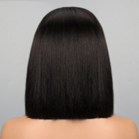Perruques courtes bob vietnamiennes en gros, sans colle, avec dentelle frontale, cheveux humains, brun clair, dentelle noire naturelle, densité 150 % pour la dentelle