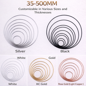 Cercles métalliques pour couronnes, cadres <span class=keywords><strong>attrape</strong></span>-rêves, pour artisanat DIY personnalisé, décoration murale et intérieure, plusieurs tailles disponibles - Product Image 6