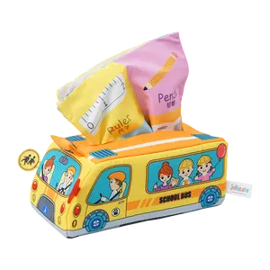 Jollybaby – boîte à mouchoirs en peluche pour bébé, nouveau Design personnalisé, Animal de dessin animé, voiture mignonne, support doux - Product Image 1