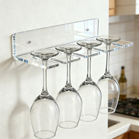 Support mural en acrylique transparent pour verres à vin, à suspendre sous l'armoire, idéal pour la cuisine, le bar et l'organisation domestique – Meilleures ventes