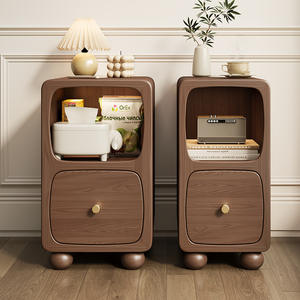 Wholesale Durable Wooden Storage Shelf <strong>Narrow</strong> <strong>Bedside</strong> <strong>Table</strong> All Solid Wood With Drawer <strong>Bedside</strong> Nightstand - Product Image 4