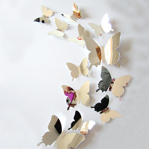 Adesivi Murali 3D a Specchio PVC a Forma di Farfalla, Decorazioni Fai-<span class=keywords><strong>da</strong></span>-Te per Matrimoni, Feste e Casa, 12 Pezzi - Product Image 2