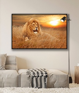 Œuvres d'art Cristal porcelaine Peinture Lion Animaux Images Mur Art Salon Moderne Oeuvre d'art Peinture - Product Image 3