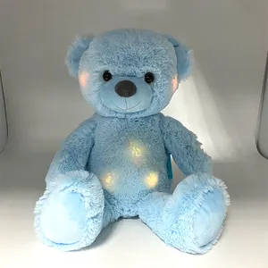 OEM Electric Musical Stuffed Animal Cute Soft Cartoon Bear LED Light Up Plush Toy