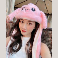 Casquettes d'hiver lumineuses personnalisées MIO Factory, animaux en fourrure LED, oreilles mobiles, pompe à air, lapin en fourrure, chaudes et amusantes