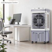 Ventilateur rafraîchisseur d'air portable FJ-820DL avec télécommande, 4500 CMH, avec bac à glace, 3 vitesses, oscillant, pour chambre et bureau