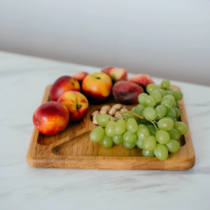 Design Chêne Fruits Alimentaire Plateau <span class=keywords><strong>de</strong></span> Service en Bois Plateau Rond Assiettes en Bois Pour Aliments - Product Image 3