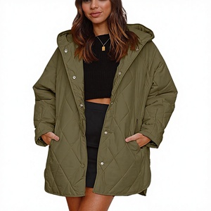 เสื้อโค้ทผู้หญิงฤดูหนาวปี 2026 แบบลำลอง ตกแต่งลายเพชร มีฮู้ด น้ำหนักเบา - Product Image 1