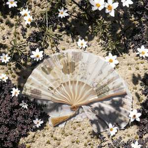 Ventilateur portable pliable personnalisable en polyester avec logo personnalisé, thème romantique, fournitures promotionnelles pour fêtes - Product Image 3